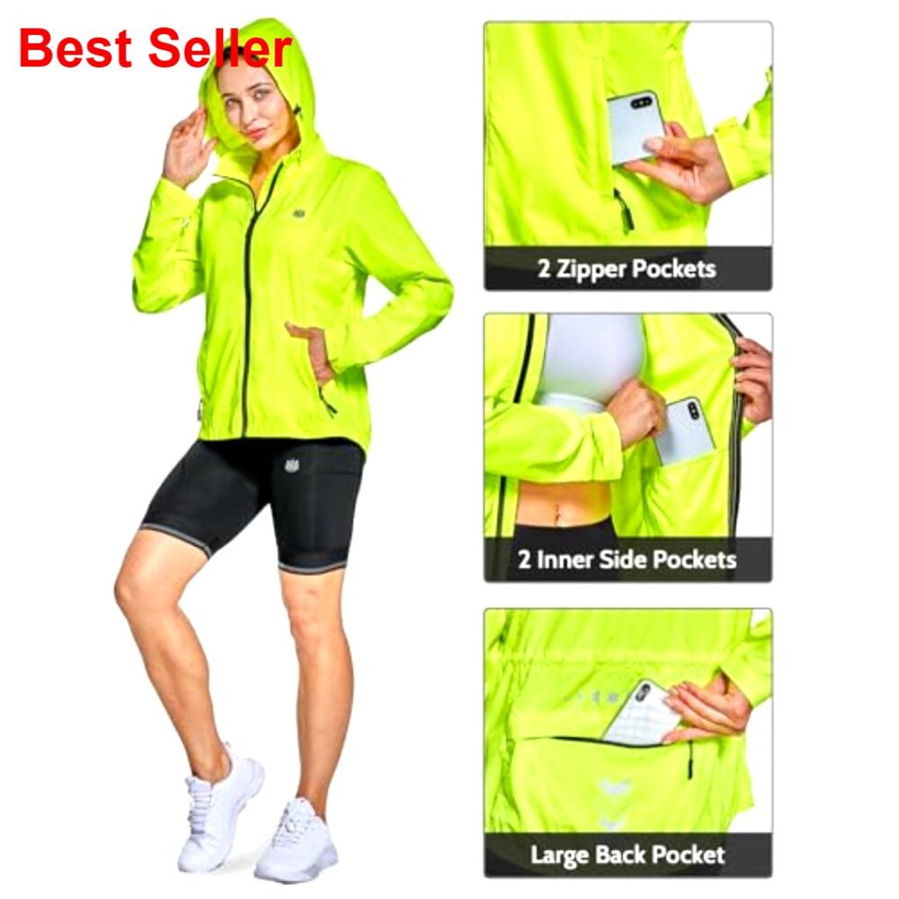 Lightweight Windproof Running Jacket With Hood An… - image 4